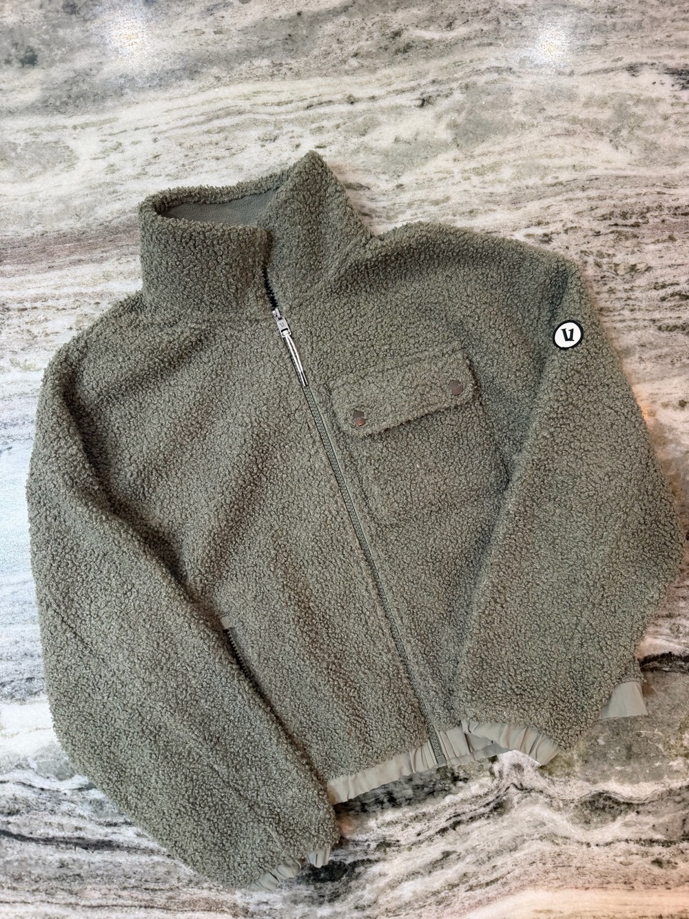 Vuori Sycamore Olive Green Sherpa Jacket